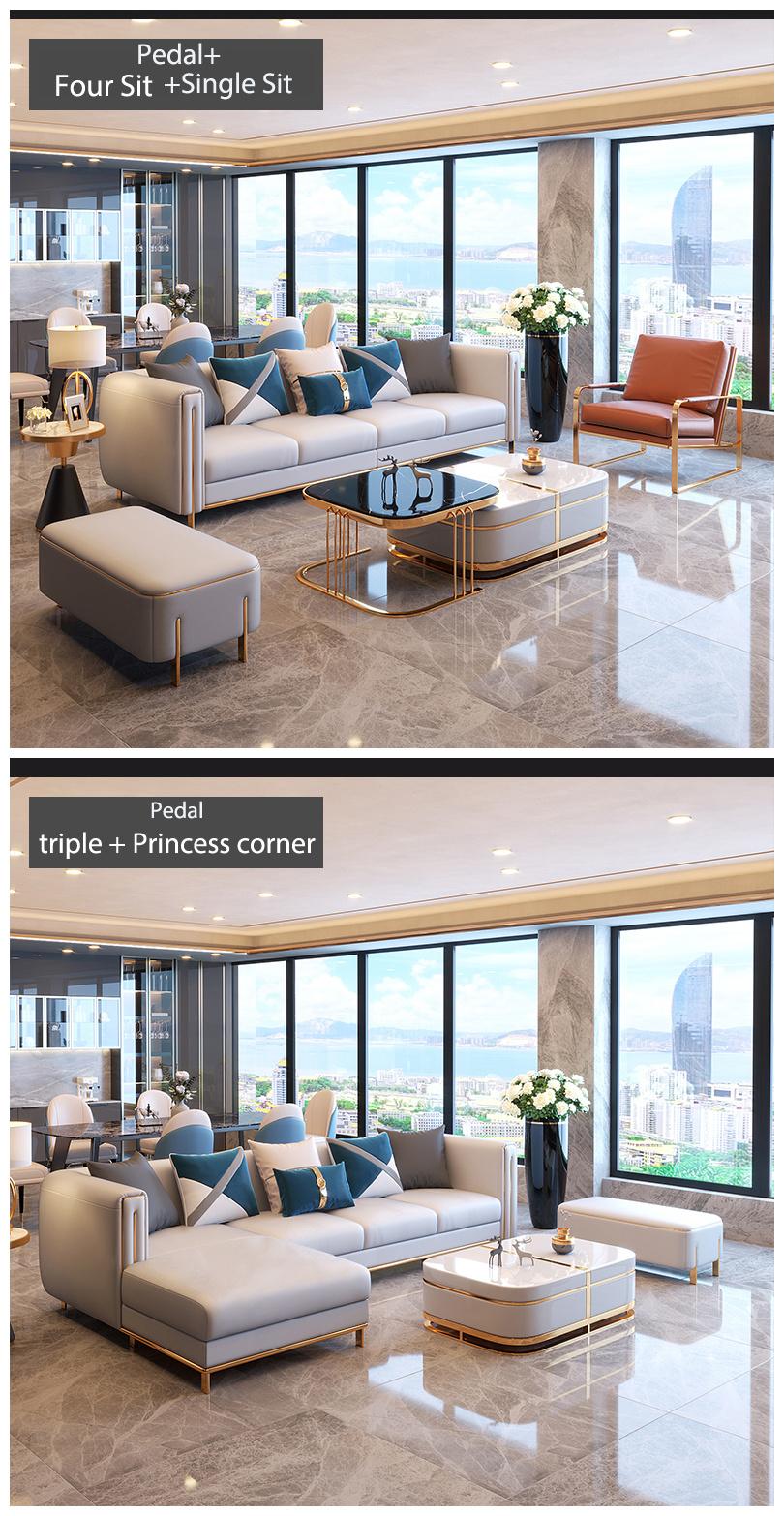 Factory Supply Stainless Steel Feet Corner Sofa Hot Sale