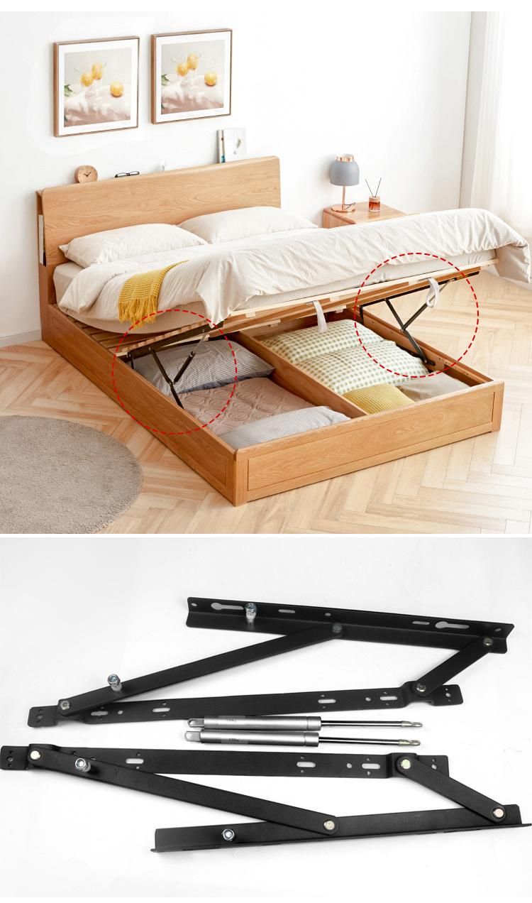 Modern Bed Designs Home Furniture Under Storage Box Bed Frame with Gas Lift