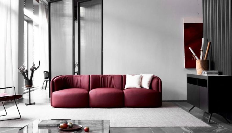 PV08 Latest Design Leather Corner Sofa, Italian Modern Design Living Set in Home and Hotel Furniture Customization