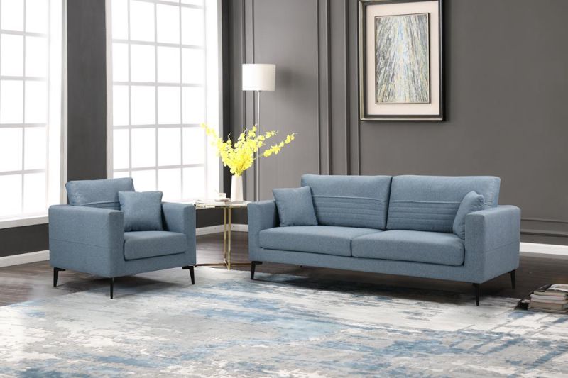 Nova Living Room Collection 1+3 Sectional Sofa in Blue Colour
