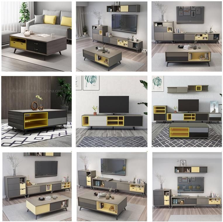 Hot Sale Modern Home Living Room Sofa Furniture TV Stand Wooden Melamine Laminated Coffee Table