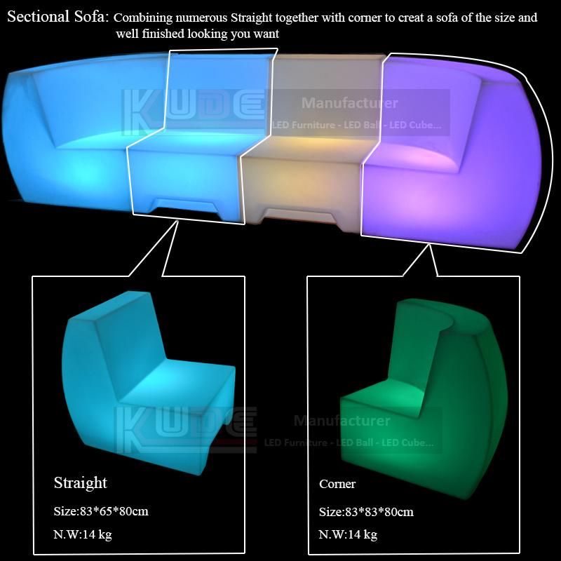 Home LED Plastic Module Sectional Sofa