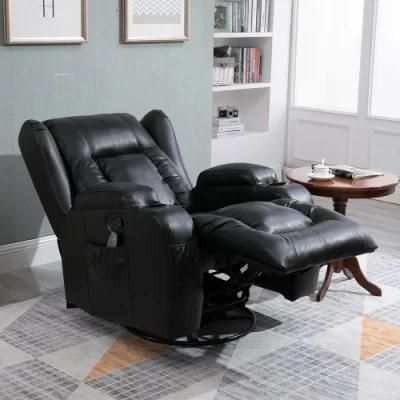 Luxury European Style Leather 8 Point Massage Sofa Big Size&Rocker Manual Recliner Chair Leisure Living Room Home Furniture