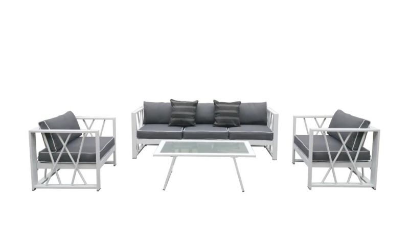 Outdoor Rattan Sofa Furniture Round Garden Patio Set 4PCS