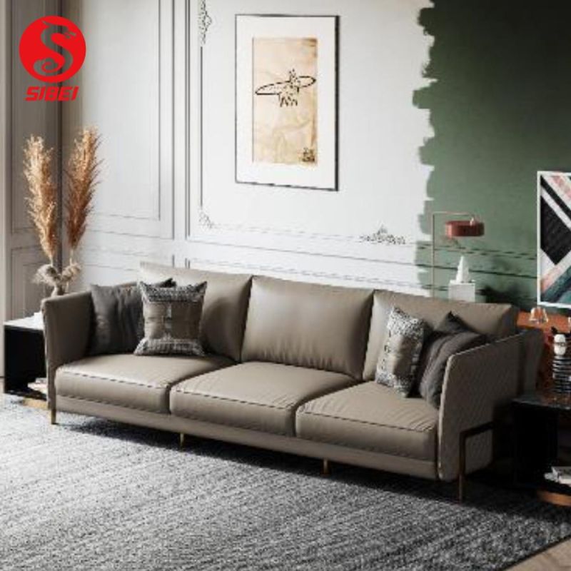 Newest Chinese Style Leisure Home Living Room Furniture Genuine Leather Sofa