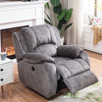Electric Recliner Sofa with Round Switch Convenient Office Chair for Living Room Sofa Fashion Soft Fabric Sofa Leisure Single Sofa