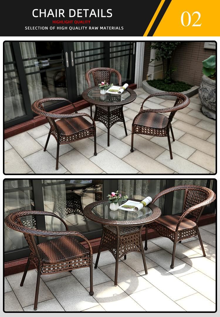 Modern Rattan Woven Sofa Set/Outdoor Furniture for Balcony