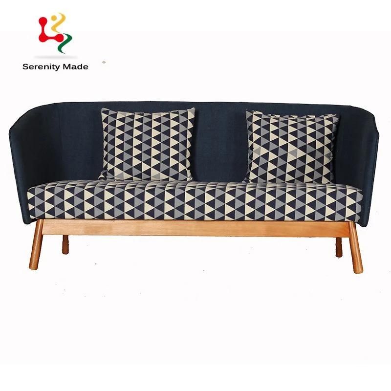 Leisure Upholstered Sofa Home Apartment Sofa with Wooden Leg