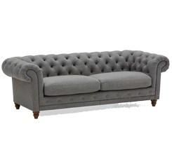Midcentury Fabric Chesterfield Button-Tufted Loveseat Sofa for Living Room