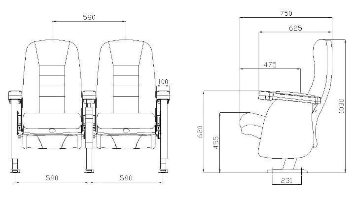 VIP Home Cinema 2D/3D Luxury Movie Cinema Auditorium Theater Sofa