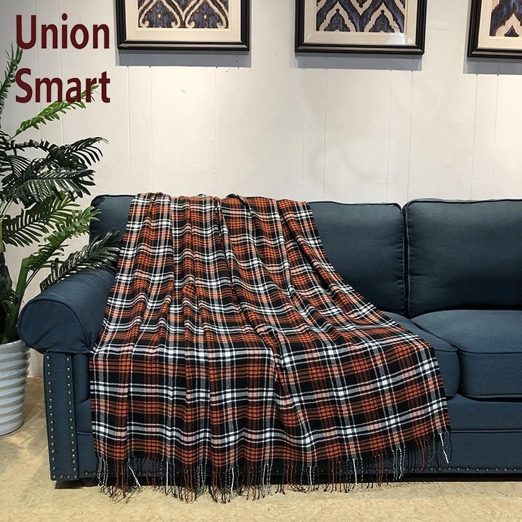 Throw Blankets Knit Comfort for Home Sofa Couch Decorative Knitted Fringe Blanket