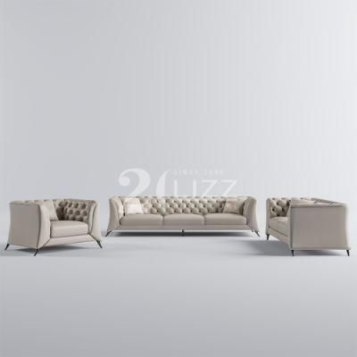 2 Seater Factory Wholesale Modern Luxury Home Genuine Leather Furniture Set Sectional White Living Room Sofa
