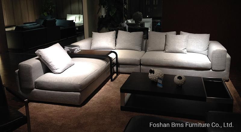China Home Furnituer Cotton Linen Fabric L Shape Corner Sofa