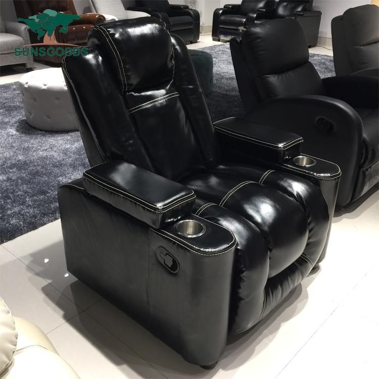 Reclining Seat Real Leather Electric Recliner Theatre Cinema Chair Sofa