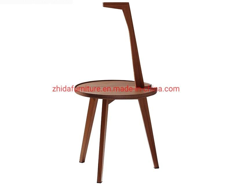 Zhida Modern Design Wooden Home Furniture Living Room Sofa Side Round Table Villa Bedroom Bed Side Nightstand Walnut Solid Wood Table
