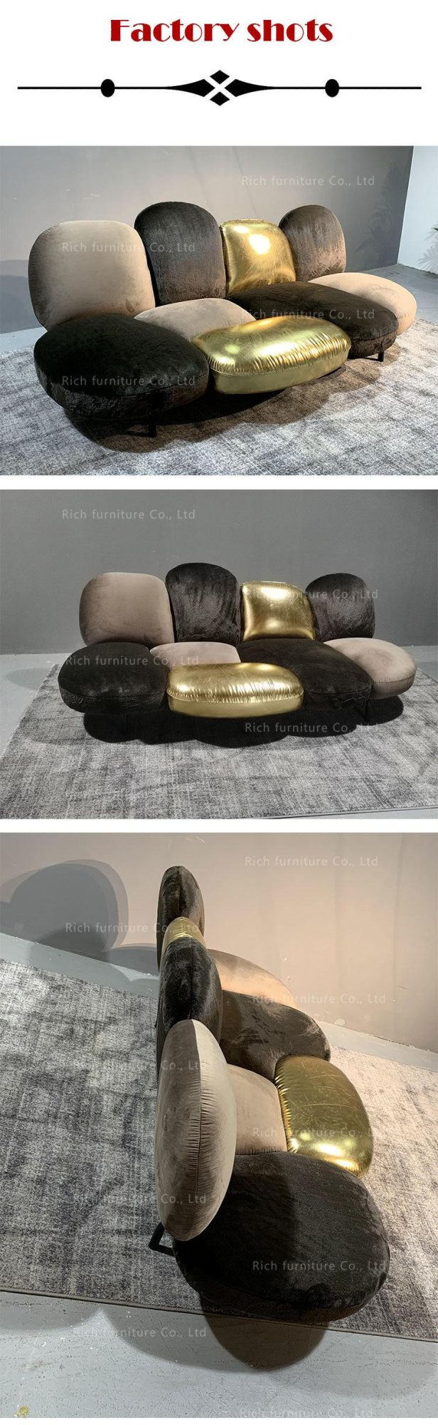 Commercial Furniture Contrast Color Louvre Sofa