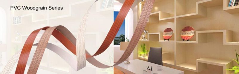China Factory Directly Laminated Kitchen PVC Kitchen Cabinets High Gloss Strips Plastic Furniture PVC Solid Glossy Banding Tape