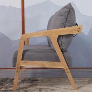 High Quality Modern Design Living Room Furniture Single Fabric Wooden Sofa