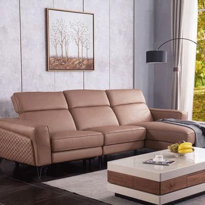 Northern Europe Fashion Design Leather Electric Sofa Multifunction Function Relaxing Recliner L Shape Sofa