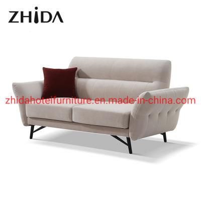 Home Living Room Furniture Modern Italian Metal Leg Velvet Fabric Living Room 2 Seater Hotel Loveseat Sectional Sofa Furniture