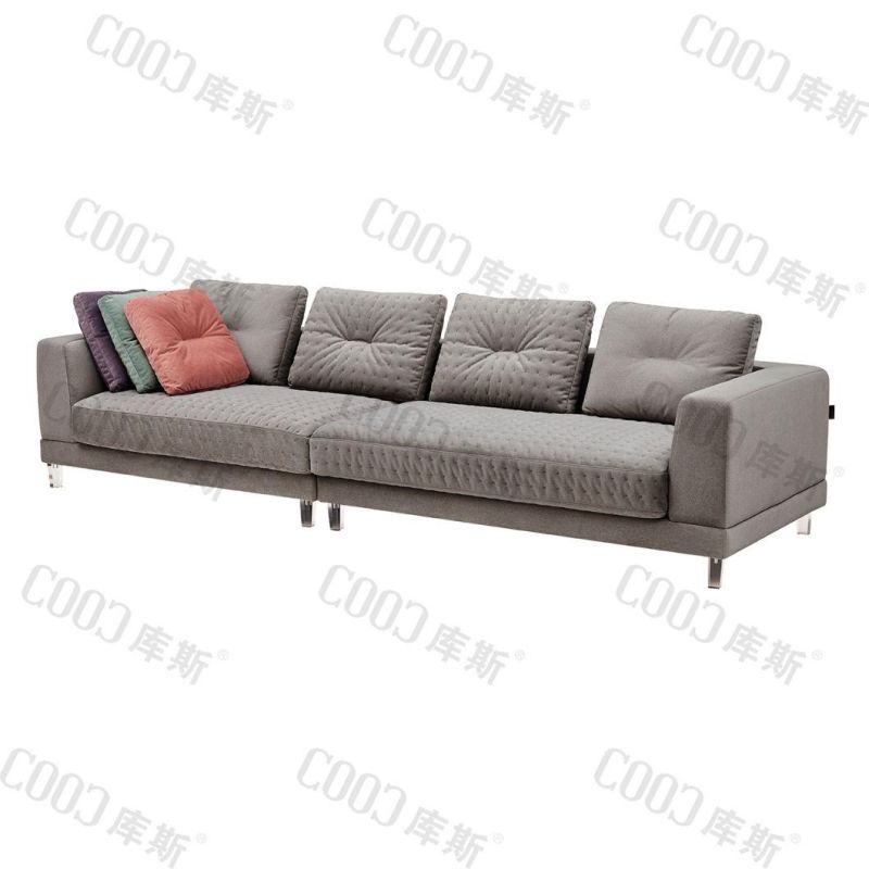 Modern European Style Upholstered Leisure Sofa Fabric Couch Home Living Room Sofas