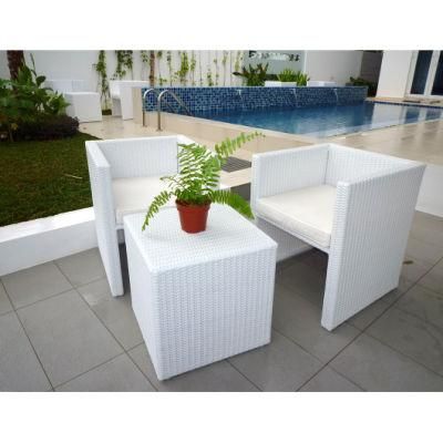 High Quality Outdoor Rattan Furniture Aluminium Patio Garden Synthetic Rattan Wicker White Sofa
