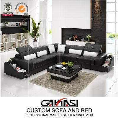 Popular Loveseat Shelves Included Corner Real Leather Sofa Set