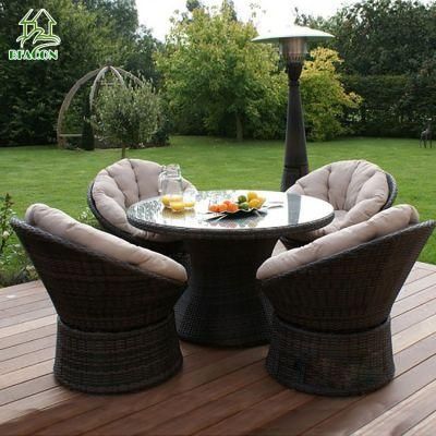 Durable Handmake Weave PE Flat Rattan Outdoor Garden Dining Set Outdoor Sofa Set