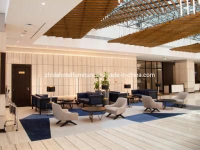 Modern Hotel Lobby Furniture Sofa with Reception Chair and Coffee Table