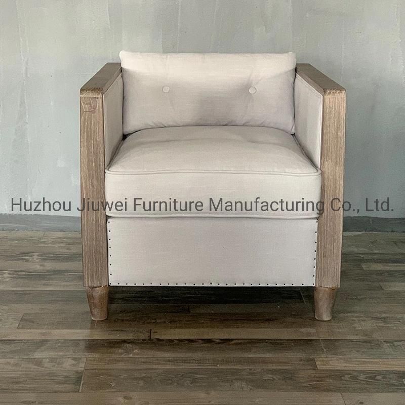 Oak Wooden Frame Linen Modern French Provincial Living Room Furniture Sofa Wedding Lounge Sectional Sofas