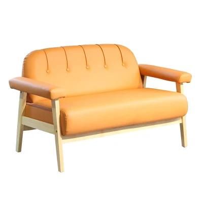High Quality Hot Sale Candy Color Soft and Comfortable Solid Wood Two-Seat Sofa