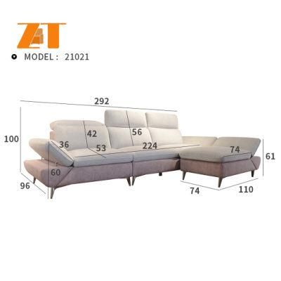 Foshan Modern Design Home Furniture Lounge Conner Living Room Leather Sofa