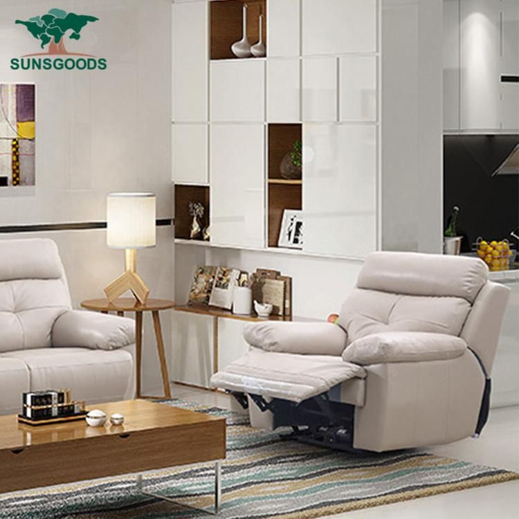 Elegant 3 Seater Sofa Recliner Leather Furniture Sofa Set with Single Chair