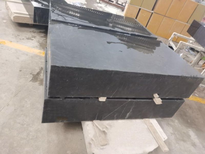 China Factory Wholesale Natural Stone Black Nero Marquina Marble Plinth Coffee Table