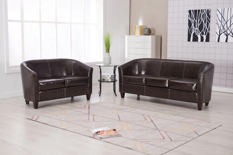 Living Room Furniture Arcuate Comfortable 1+2+ 3 Seater Office Modern Artificial Synthetic Leather Sofa
