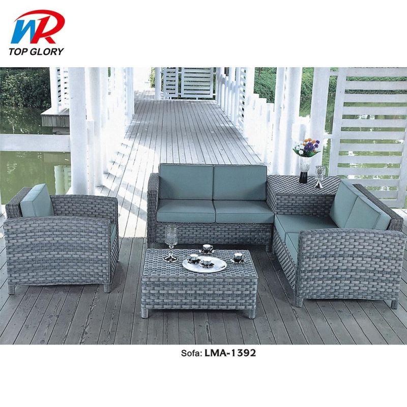 Hotel Patio Lounge Set Plastic Rattan Garden Outdoor Furniture Sofa