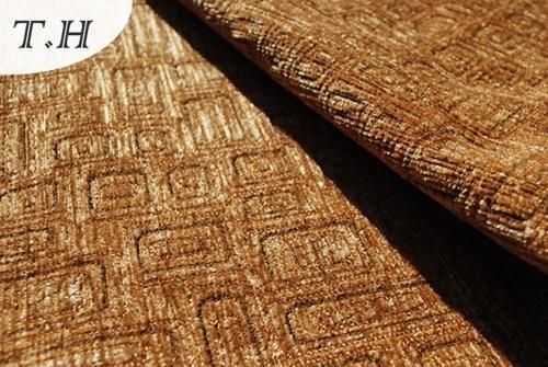 2022 Chenille Embossed Made in Brown Sofa Fabric Furniture Fabric