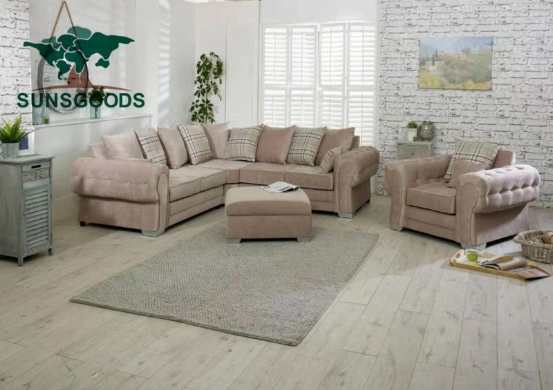 Classic Channel Deep Tufted Velvet Fabric Couch Chesterfield Sofa for Living Room Furniture