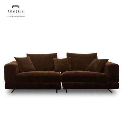 High Back Sofa with Armrest Modern Household Fabric Sofa