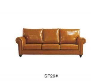 European Luxury Living Room Furniture Wooden Leather Sofa