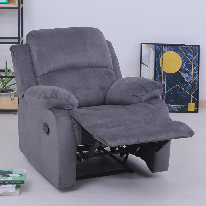 Dark Grey Fabric Living Room Sofa Reclining Chair Adjustable