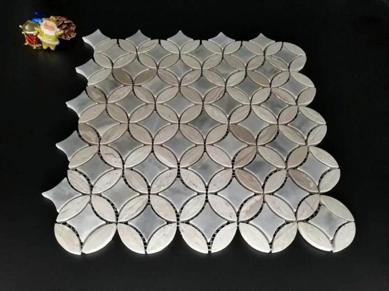 The New Gray Stone Mosaic Tiles Used in Kitchen, TV, Sofa Tailgate Wall