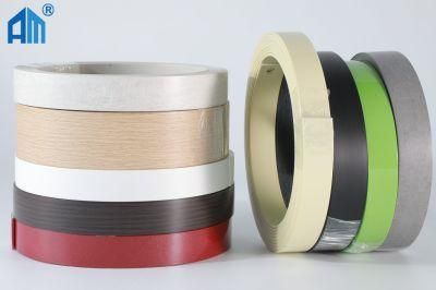 High Quality 2.0, 1.5, 1.3, 1.2, 0.8, 3 mm Vinyl Wood Grain Solid Color High Gloss PVC Edge Banding