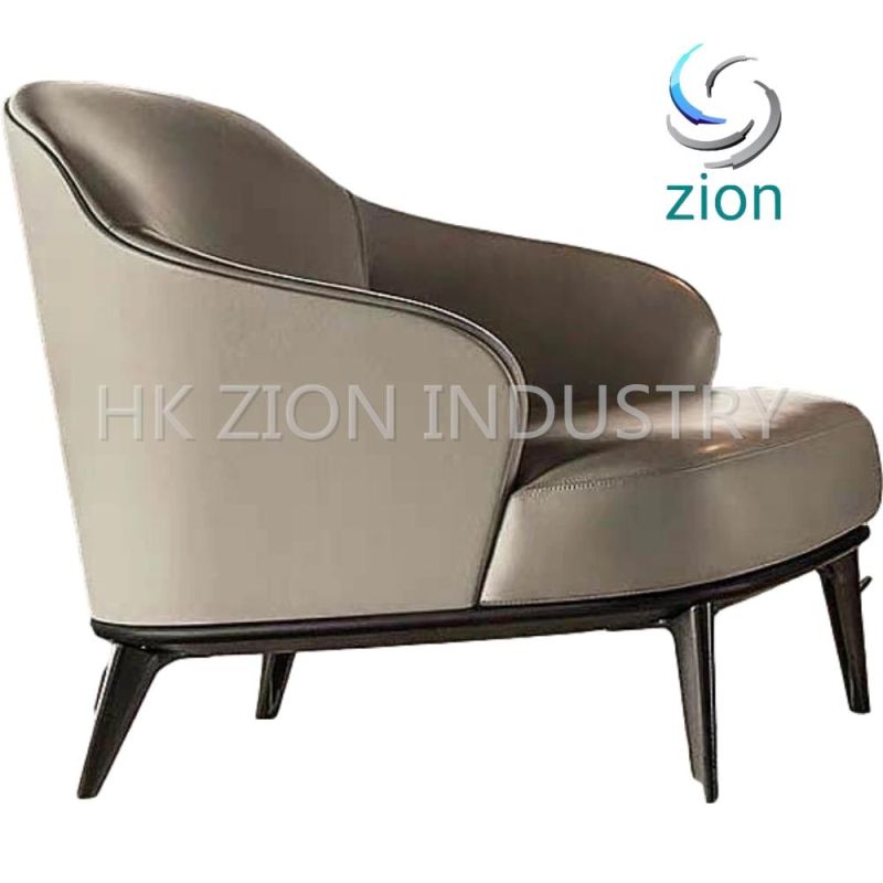 Nordic Style Modern Leather Single Sofa Chair Wooden Sofa Manufacturers Furnitures House Sofa Set Luxury Lounge Sofa Reception Chair Negotiate Chair Sofa