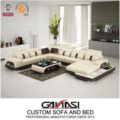 Customize Original Design Leather Sofa with LED Light