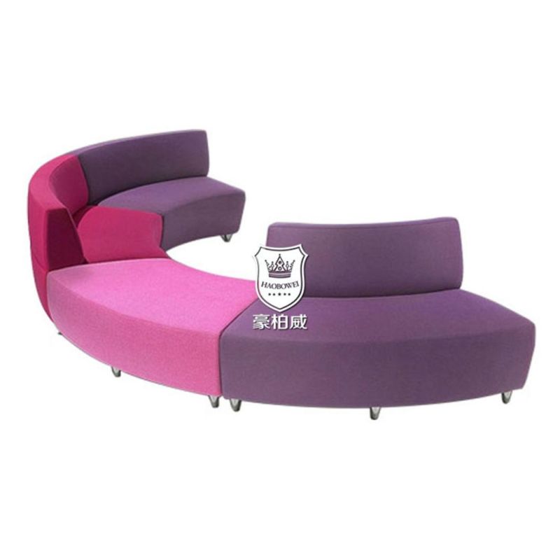 Colorful Curve Cheap Sectional Sofa in Public Area