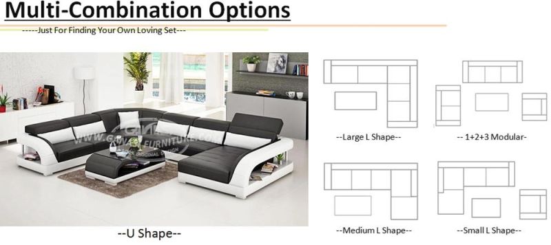 Dubai Modern Style Office Furniture Leather Sofa Furniture with LED Light