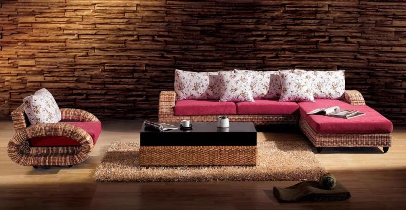 Modern Natural Rattan Furniture Living Room Lounge Modular Couch Sofa