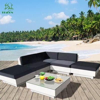 Contemporary Outdoor Garden Patio Rattan Wicker Home Hotel Villa Furniture Poolside Leisure Sofa Set