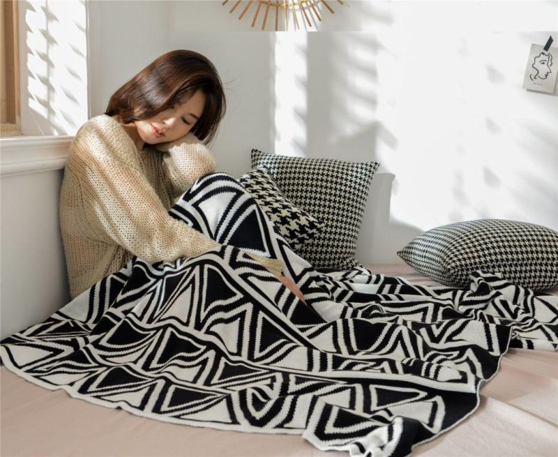 100% Cotton Ravick Knitted Blanket for Home Sofa